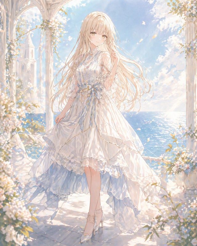 海边白裙